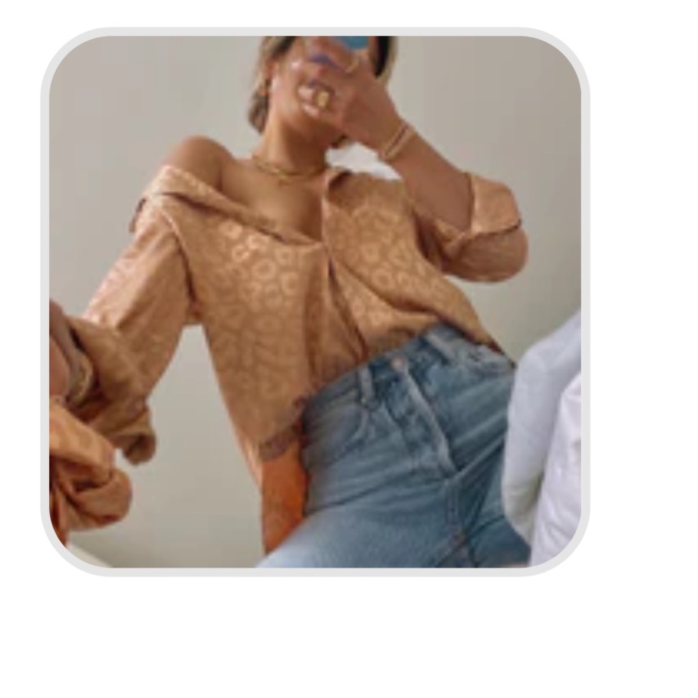 NEW 12th Tribe Gold Rush Gold Leopard Blouse